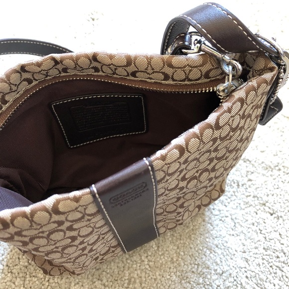 Brown Mini Coach Logo Shoulder Bag - Picture 4 of 4